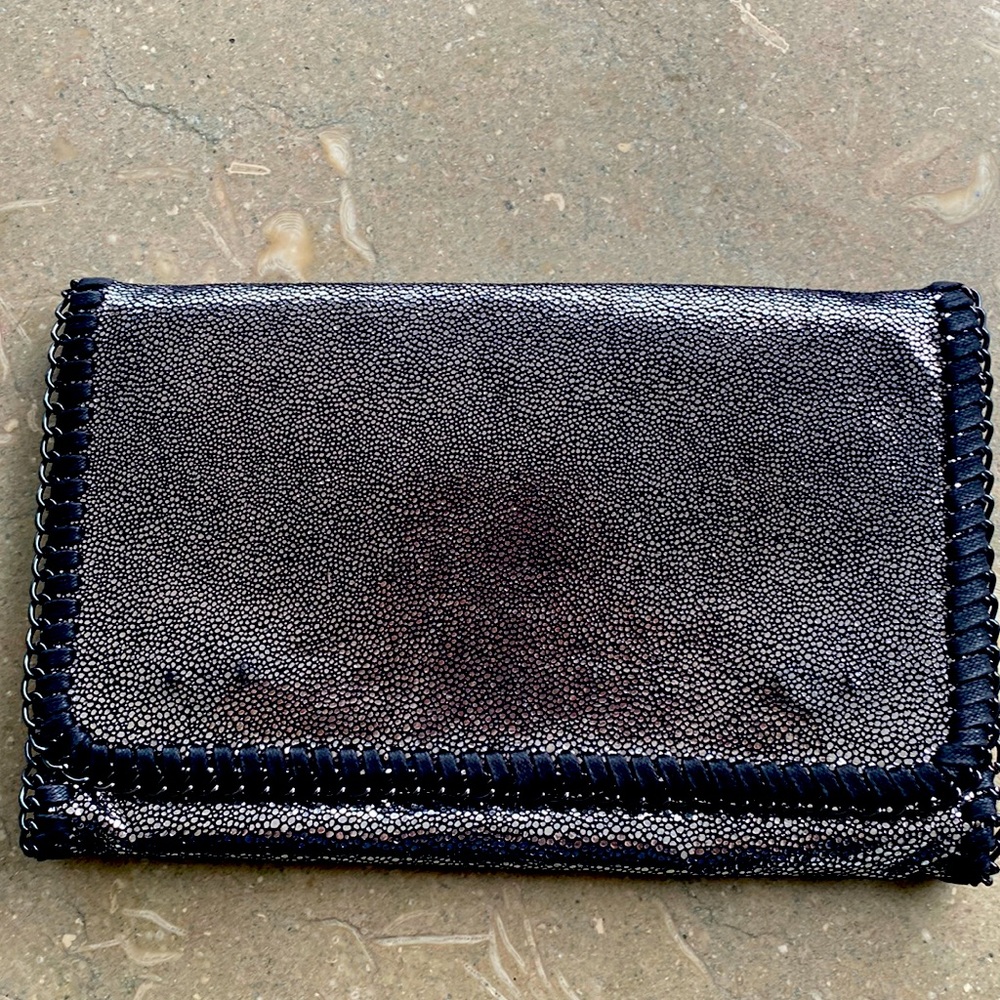 Silver and black clutch